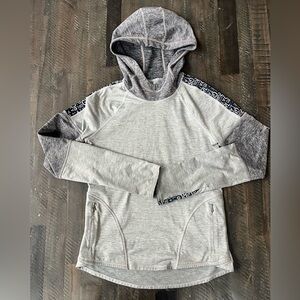Athleta Girls Grey Black No Sweat Hoodie Size L/12